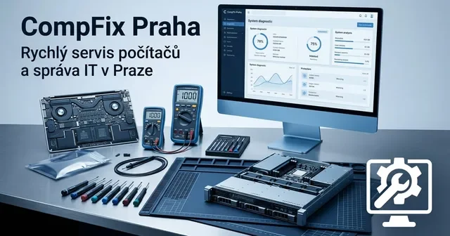 Обложка сайта CompFix Praha, созданного в OAZEE